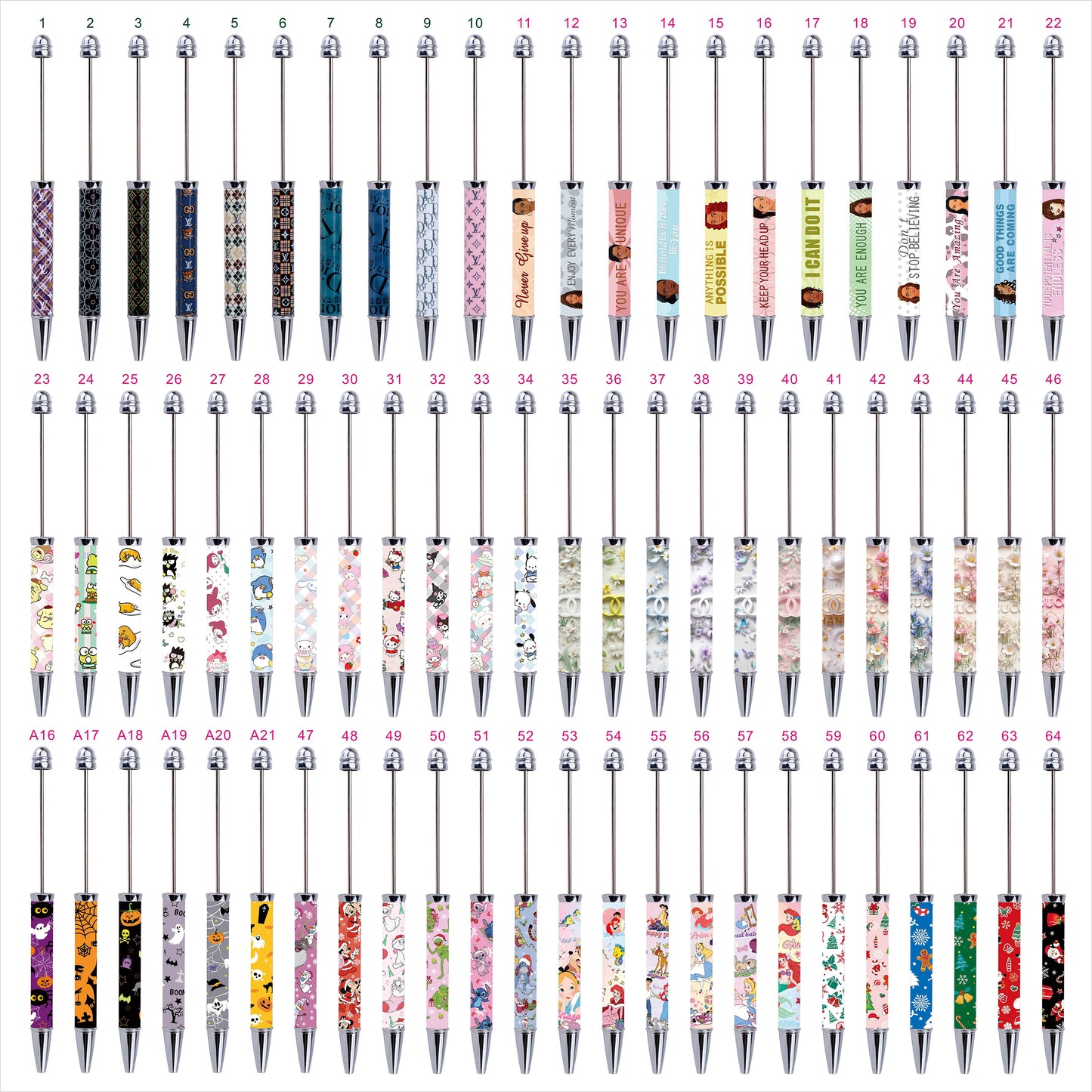 design beaded pens (Six pens to a serving)